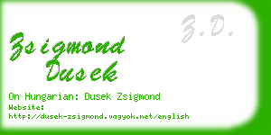zsigmond dusek business card